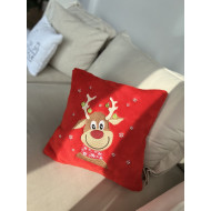Deer in red декоративна подушка 