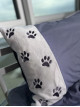 Paws зі штучним хутром з сірого Ранфорсу з блакитним відтінком